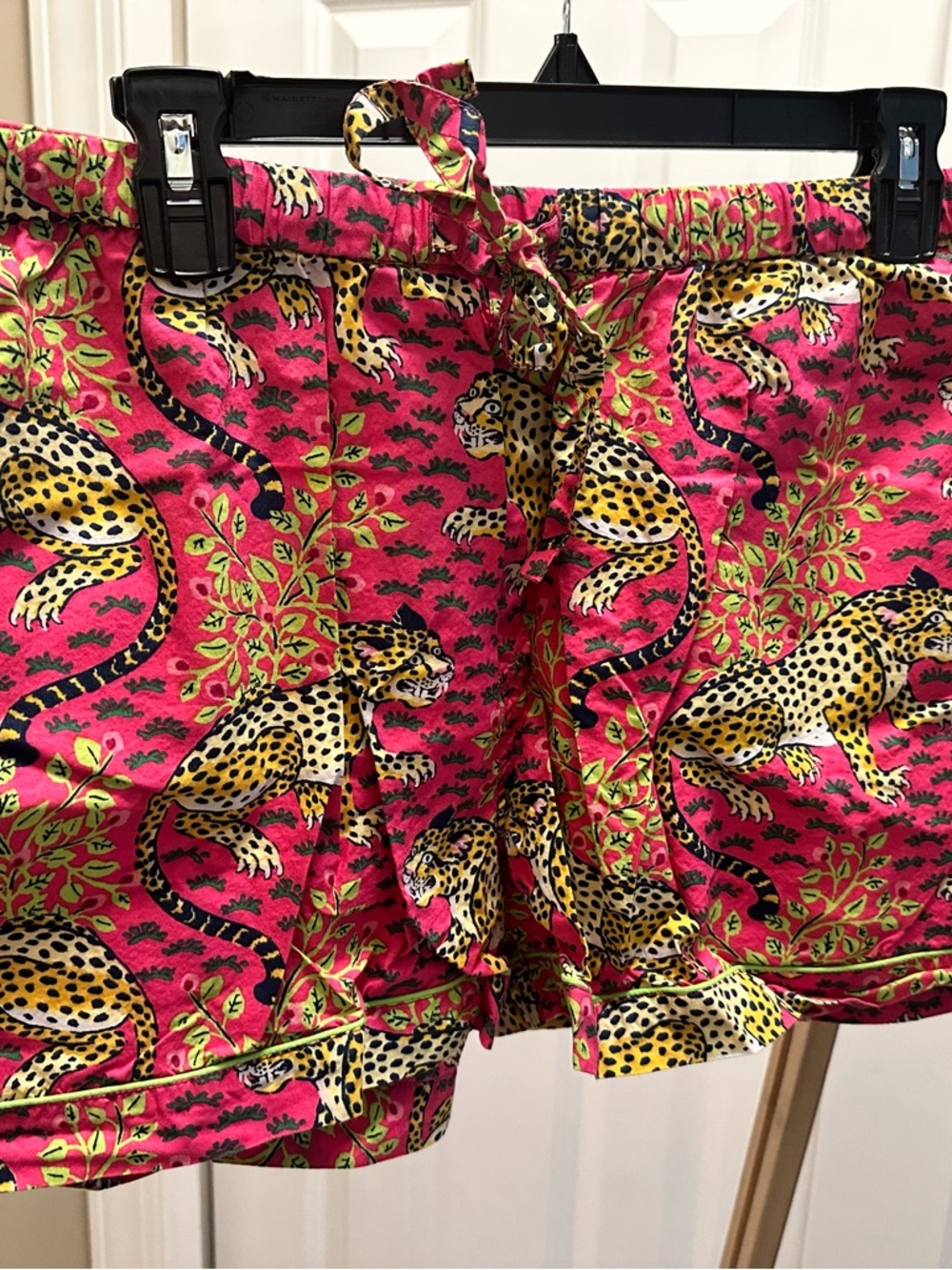 Printfresh Bagheera Hot Pink Leopard Print Pajama Shorts XL Cotton Loungewear